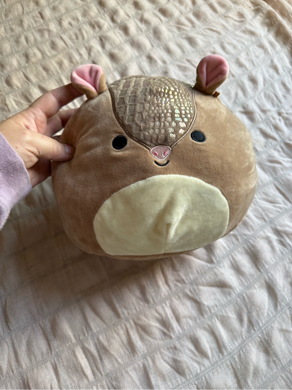 Squishmallows Brown, Cream & Pink Armadillo Plush